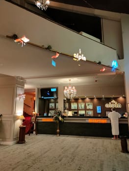 Poiana Brasov, Romania - September 25, 2022: Alpin Resort Hotel reception.