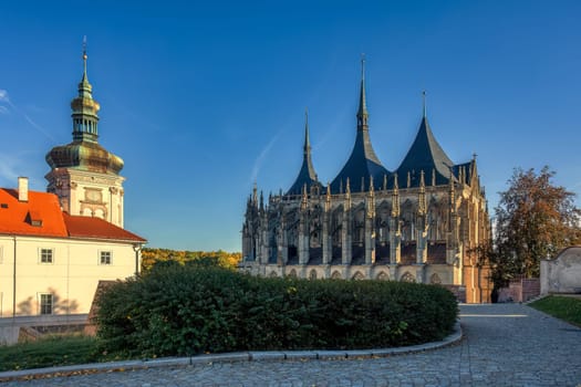 Famous Saint Barbara's Cathedral, Church, Czech: Chram svate Barbory, is a Roman Catholic church in Kutna Hora, Bohemia, UNESCO WORLD HERITAGE,Czech Republic, Europe