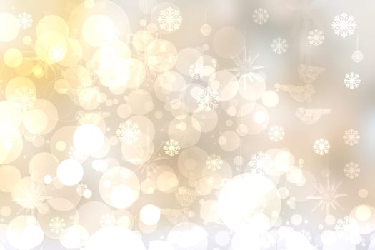 Abstract festive light blue gradient silver beige bokeh background texture with colorful circles and bokeh lights. Beautiful backdrop with space.
