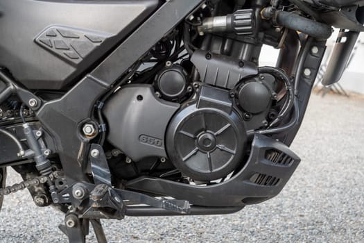 a Motorcycle engine close-up detail