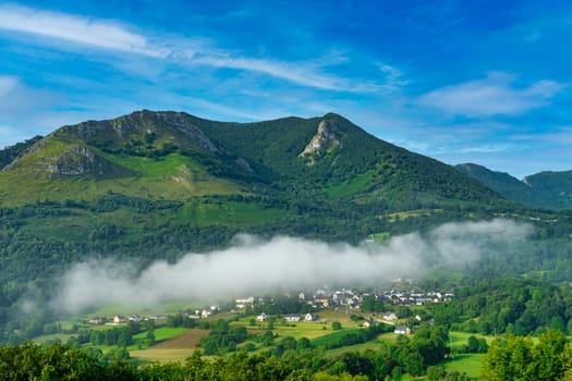 a view of the french Pyrenes  mountains, near Lourdes city