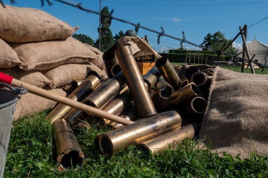Old military shells. the Weapons of world war II