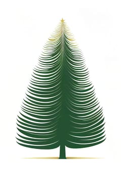 Artificial generated funny christmas Tree isolated over bright background