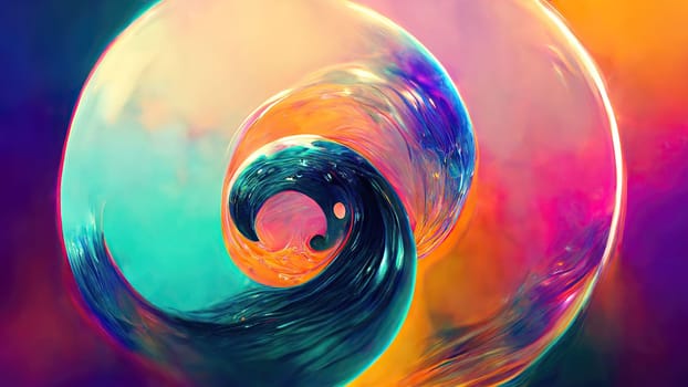 Fractal colourful background with abstract graphic shapes - Artificial Art