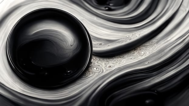 Modern artificial generated waves in black, grey and white.