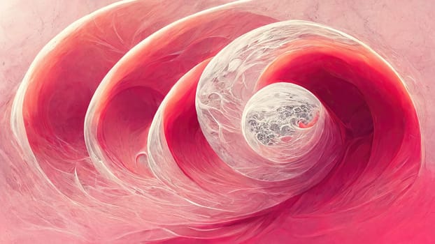 Red and pink trendy gradient abstract waves full frame horizontal. Artificial Art.