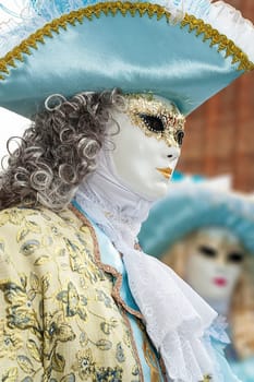 Venice, Italy - February 7 2018 - The Masks of carnival 2018. The Carnival of Venice (Italian: Carnevale di Venezia) is an annual festival held in Venice, Italy. The Carnival ends with the Christian celebration of Lent, forty days before Easter, on Shrove Tuesday (Martedì Grasso or Mardi Gras), the day before Ash Wednesday. The festival is world-famous for its elaborate masks.