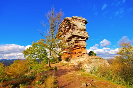 castle Anebos in Palatinate Forest in autumn, Germany