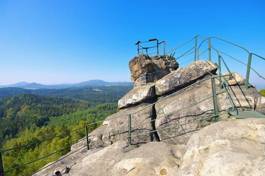 mountain Pfaffenstein (Popova skala) in Zittau Mountains