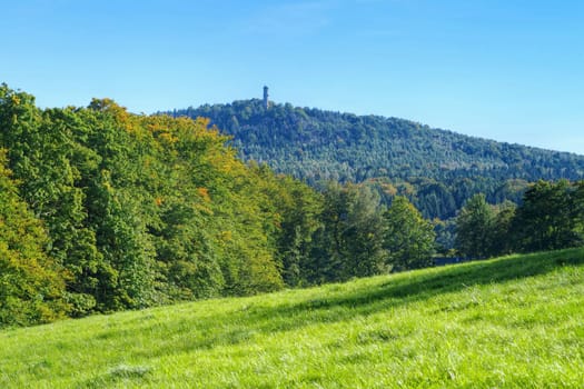 Zittau Mountains, the mountain Hochwald in autumn