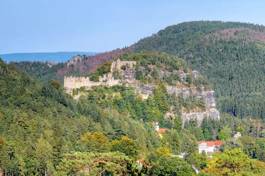 Zittau Mountains, the Oybin monastery, in autumn