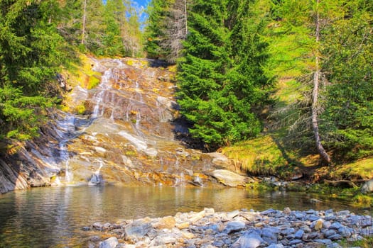 waterfall in the Maggia Valley, Ticino in Switzerland, Europe