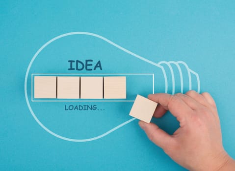 Idea loading, progress bar with a light bulb, starting a new business, development and growth concept, brainstorming for solutions