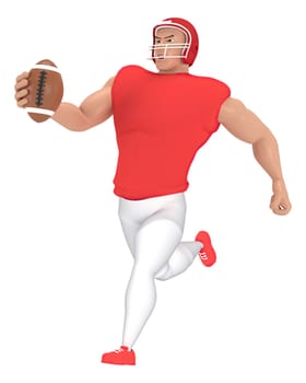 Isometric sport characters american football players . 3d rendering of Football players.