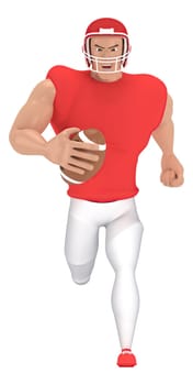 Isometric sport characters american football players . 3d rendering of Football players.
