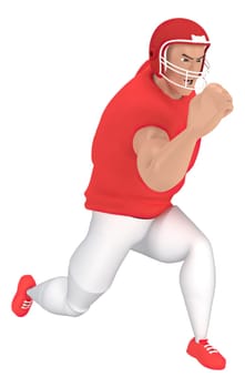 Isometric sport characters american football players . 3d rendering of Football players.