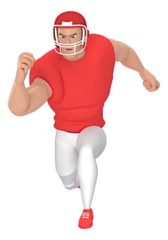 Isometric sport characters american football players . 3d rendering of Football players.