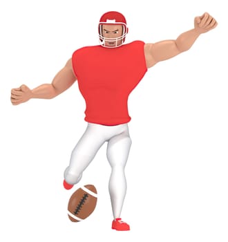 Isometric sport characters american football players . 3d rendering of Football players.
