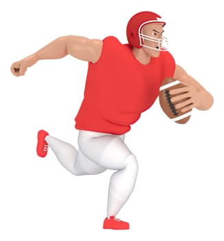 Isometric sport characters american football players . 3d rendering of Football players.