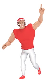 Isometric sport characters american football players . 3d rendering of Football players.