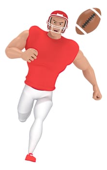 Isometric sport characters american football players . 3d rendering of Football players.
