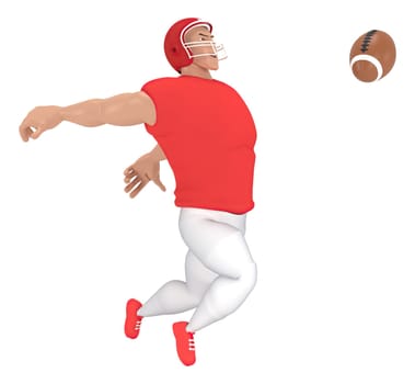 Isometric sport characters american football players . 3d rendering of Football players.