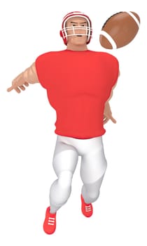 Isometric sport characters american football players . 3d rendering of Football players.