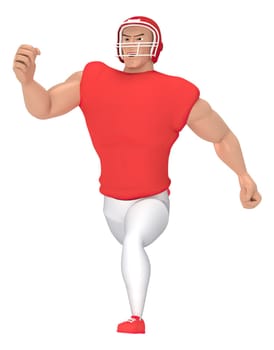 Isometric sport characters american football players . 3d rendering of Football players.