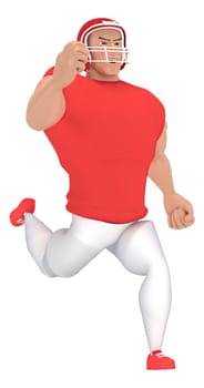 Isometric sport characters american football players . 3d rendering of Football players.
