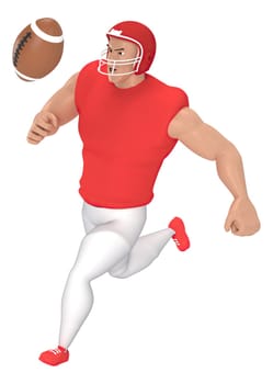 Isometric sport characters american football players . 3d rendering of Football players.