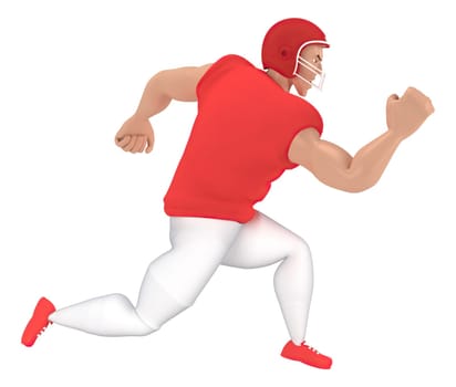 Isometric sport characters american football players . 3d rendering of Football players.