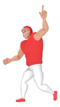 Isometric sport characters american football players . 3d rendering of Football players.
