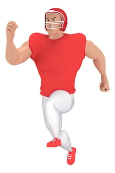 Isometric sport characters american football players . 3d rendering of Football players.