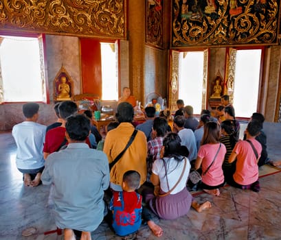 1st January 2019, Wat Tham Sửa, Kanchanaburi, Thai Buddhism is the national religion, present in every aspect of Thai culture. Many beautiful temples were built for worship, they are very popular tourist attractions.