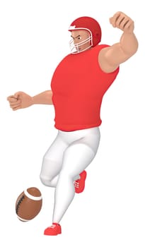Isometric sport characters american football players . 3d rendering of Football players.
