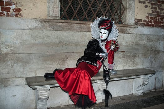 VENICE, ITALY - Febrary 6 2018: The masks of the Venice carnival 2018.