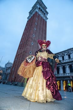 Venice, Italy - February 6 2018 - The Masks of carnival 2018. The Carnival of Venice (Italian: Carnevale di Venezia) is an annual festival held in Venice, Italy. The Carnival ends with the Christian celebration of Lent, forty days before Easter, on Shrove Tuesday (Martedì Grasso or Mardi Gras), the day before Ash Wednesday. The festival is world-famous for its elaborate masks.