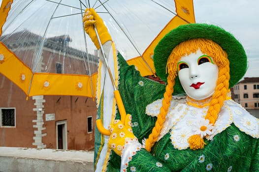 Venice, Italy - February 7 2018 - The Masks of carnival 2018. The Carnival of Venice (Italian: Carnevale di Venezia) is an annual festival held in Venice, Italy. The Carnival ends with the Christian celebration of Lent, forty days before Easter, on Shrove Tuesday (Martedì Grasso or Mardi Gras), the day before Ash Wednesday. The festival is world-famous for its elaborate masks.
