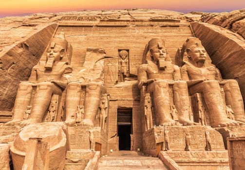 The Great Temple of Ramesses II in Abu Simbel, Aswan, Egypt.
