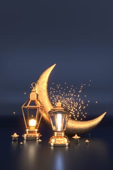 Ramadan Kareem Greeting Background Islamic 3d illustration design