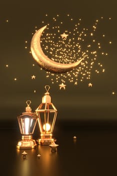 Ramadan Kareem Greeting Background Islamic 3d illustration design