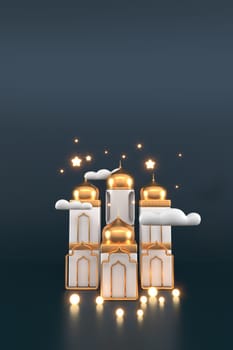 Ramadan Kareem Greeting Background Islamic 3d illustration design