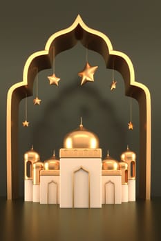 Ramadan Kareem Greeting Background Islamic 3d illustration design