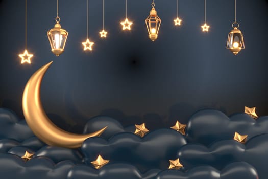 Ramadan Kareem Greeting Background Islamic 3d illustration design