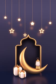Ramadan Kareem Greeting Background Islamic 3d illustration design