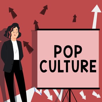 Hand writing sign Pop Culture, Business idea describes the lifestyle and tastes of the majority of mostly younger people