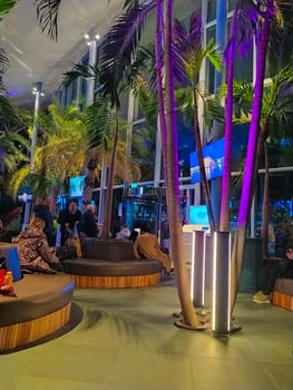 Busteni, Romania - January 1, 2023: People at Therme Bucharest - the largest entertainment and wellness family complex for rest and relaxation