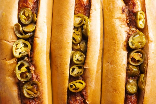 rustic american street food spicy chili hotdog