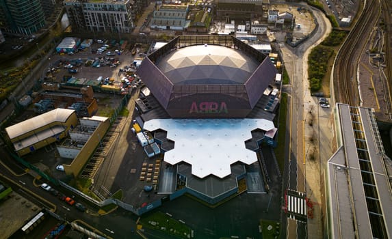 ABBA Arena in London - aerial view over the concert hall - LONDON, UNITED KINGDOM - DECEMBER 20, 2022