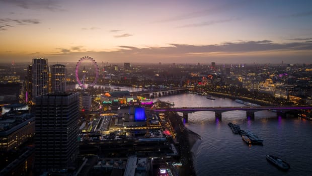 City of London in the evening - aerial view - travel photography
